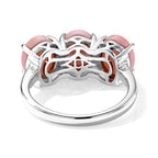 D'Joy - Pink Conch Shell Trilogy Ring in Rhodium Overlay Sterling Silver_8658181_4