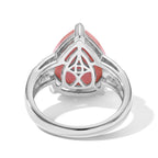 D'Joy - Pink Conch Shell & Lab Grown Diamond Ring in Rhodium Overlay Sterling Silver_8658210_4