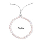D'Joy - White Fresh Water Pearl Adjustable Beads Bracelet (Size - 6.5-9.5) in Rhodium Overlay Sterling Silver 30.00 Ct._8658266_4