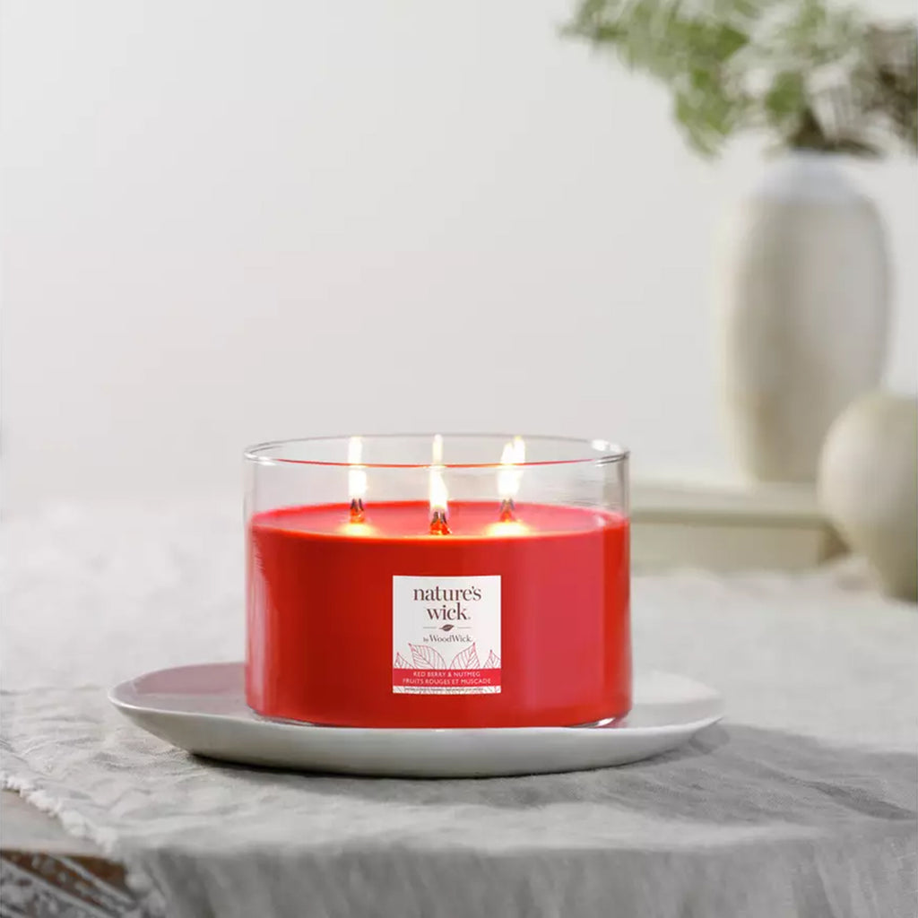 Natures Wick - Redberry & Nutmeg Woodwick Large Jar - Red_8658394_1