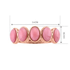 D'Joy - Pink Conch Shell 5 Stone Ring in Rose Gold Plated Sterling Silver_8658457_5