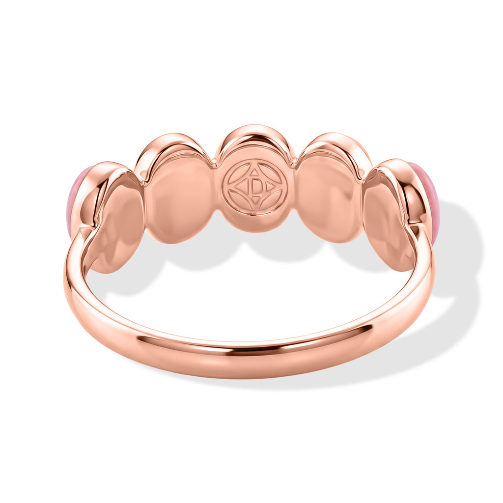 D'Joy - Pink Conch Shell 5 Stone Ring in Rose Gold Plated Sterling Silver_8658458_4