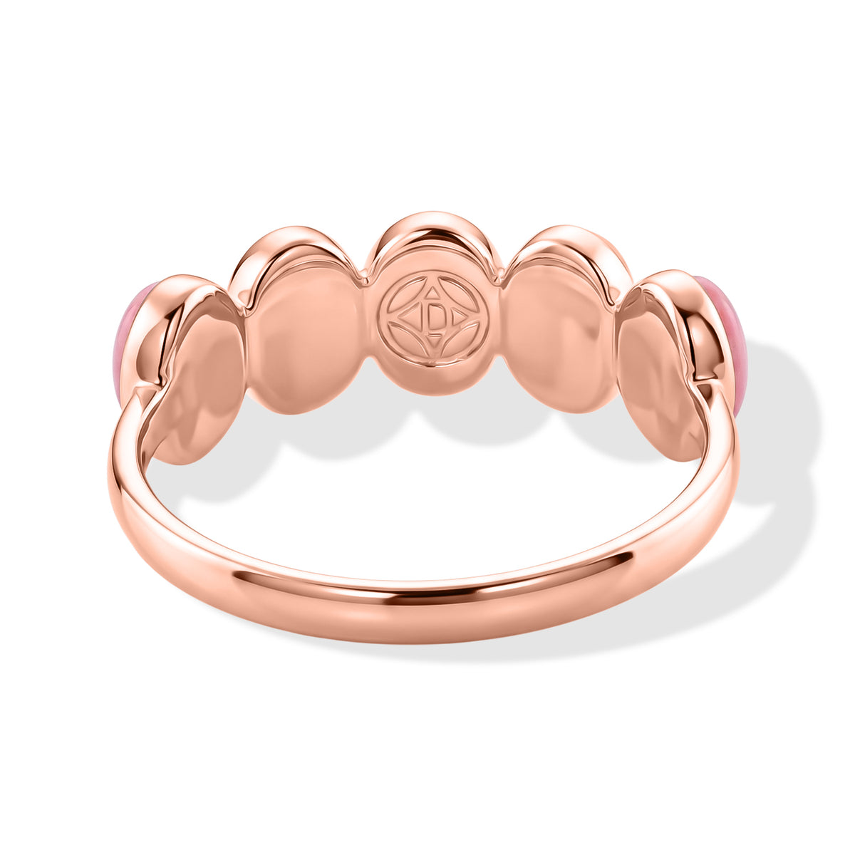 D'Joy - Pink Conch Shell 5 Stone Ring in Rose Gold Plated Sterling Silver 8658458 3