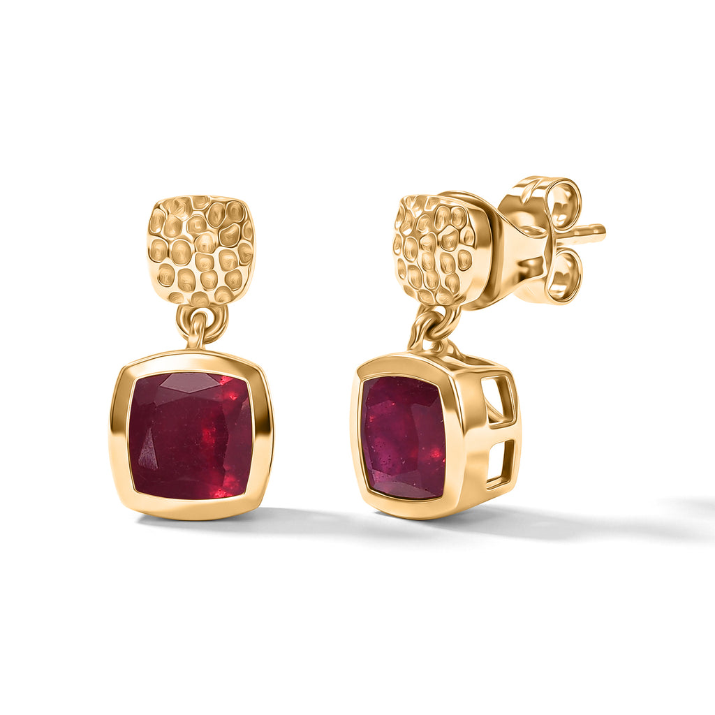 D'Joy African Ruby Dangling Earring Sterling Silver  3.440  Ct._8658843