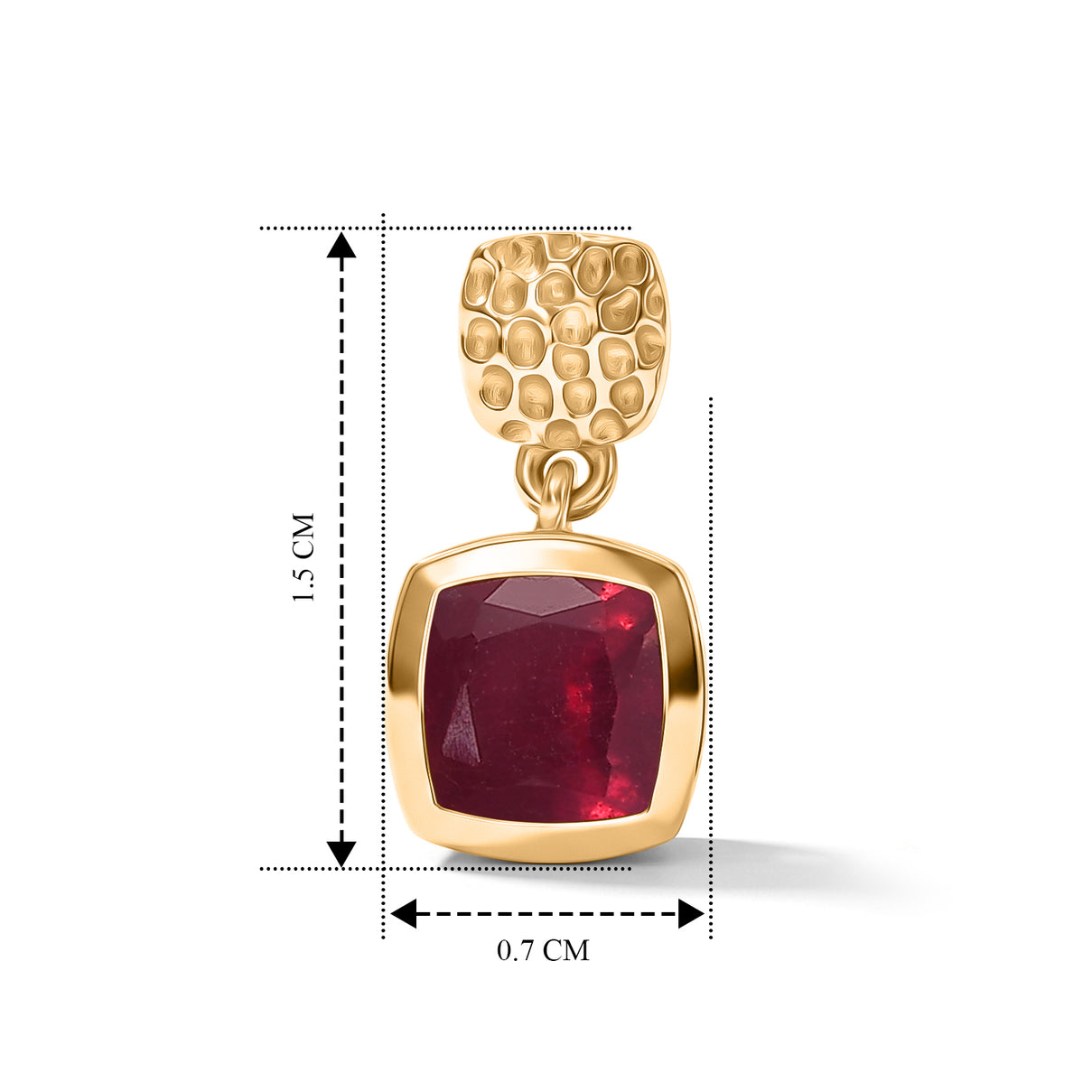 D'Joy - African Ruby Dangling Earring with Push Post in Yellow Gold Plated Sterling Silver 3.44 Ct. 8658843 4