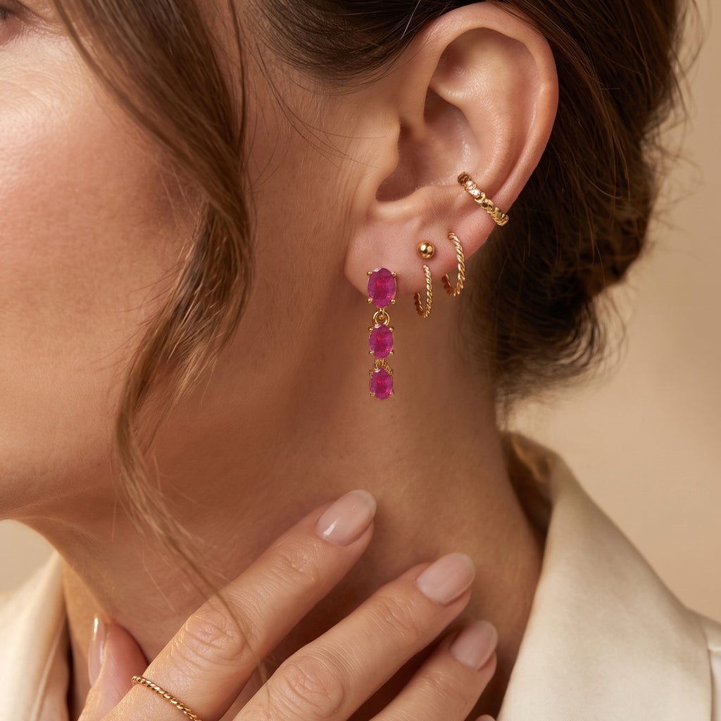 D'Joy African Ruby Dangling Earring Sterling Silver  2.502  Ct._8658872_2