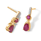 D'Joy African Ruby, White Zircon Fancy Earring Sterling Silver  1.694  Ct._8658919_3