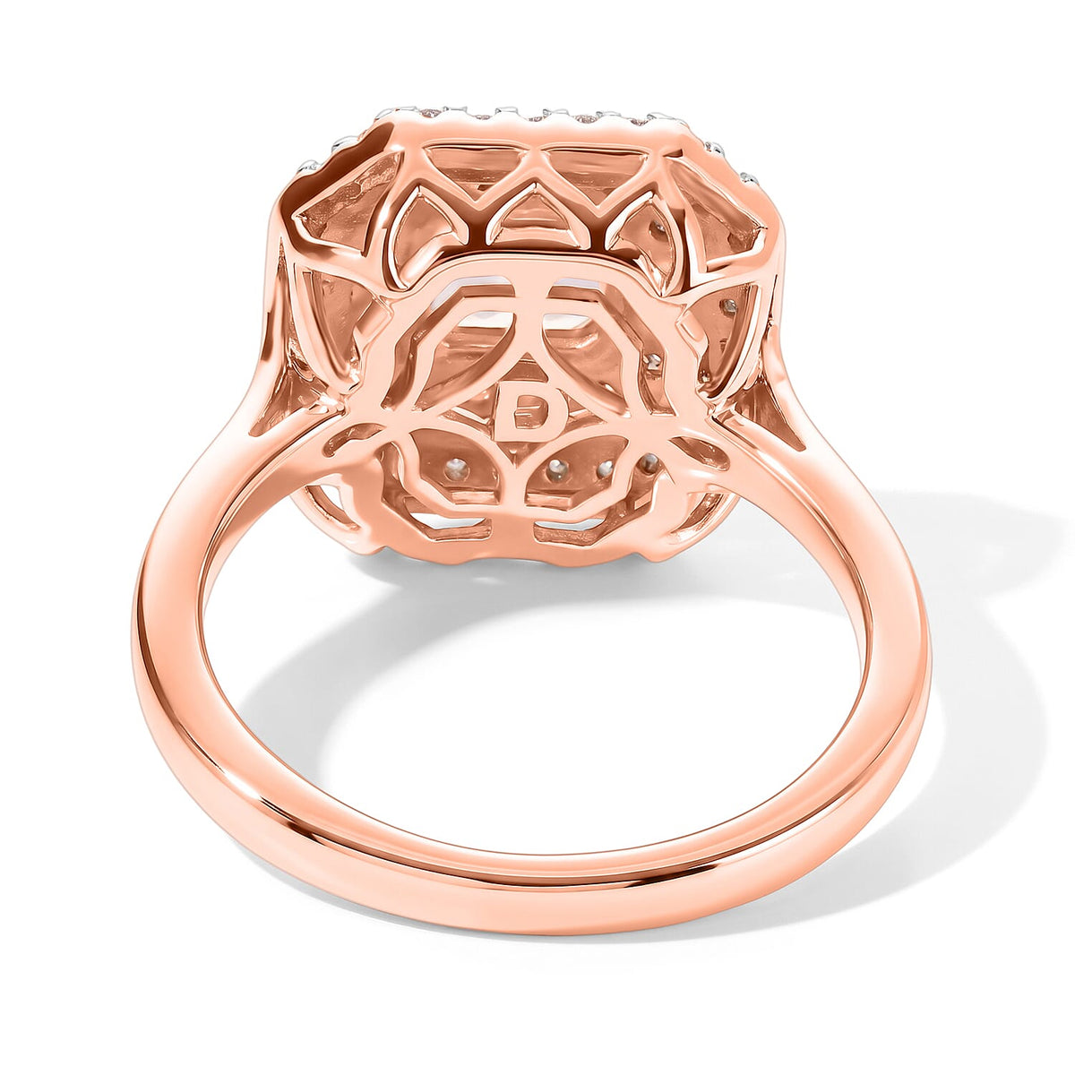D'Joy - AGI Certified Pink Morganite &amp; Moissanite Halo Ring in 18K Vermeil Rose Gold Plated Sterling Silver 1.40 Ct. 8659033 4
