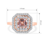 D'Joy - AGI Certified Pink Morganite & Moissanite Halo Ring in 18K Vermeil Rose Gold Plated Sterling Silver 1.40 Ct._8659033_6