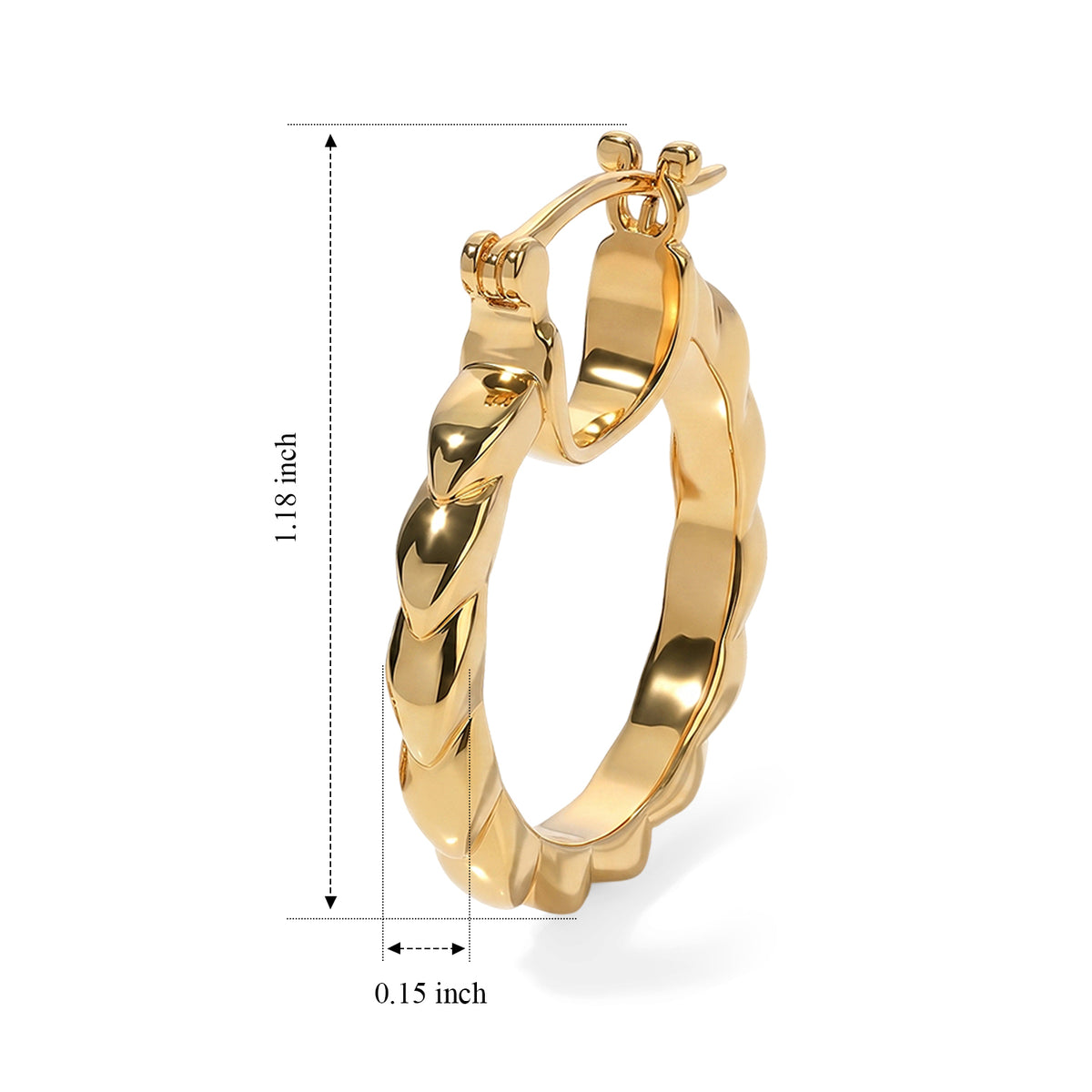 EverTrue Bronzella Collection - Full Hoop Earring with Clasp Back in Yellow Gold Tone V32513206 5