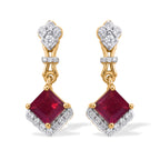 D'Joy African Ruby, White Zircon Dangling Earring Sterling Silver  2.460  Ct._8660558