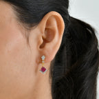 D'Joy African Ruby, White Zircon Dangling Earring Sterling Silver  2.460  Ct._8660558_1