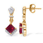 D'Joy African Ruby, White Zircon Dangling Earring Sterling Silver  2.460  Ct._8660558_3
