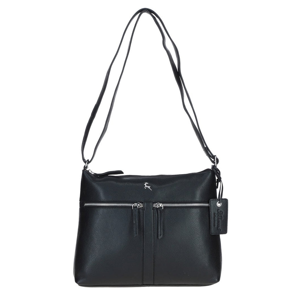 Ashwood Leather Mourne Multi Zip Crossbody Bag - Black_8660882
