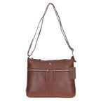Ashwood Genuine Leather Mourne Multi Zip Crossbody Bag - Cognac_8660883
