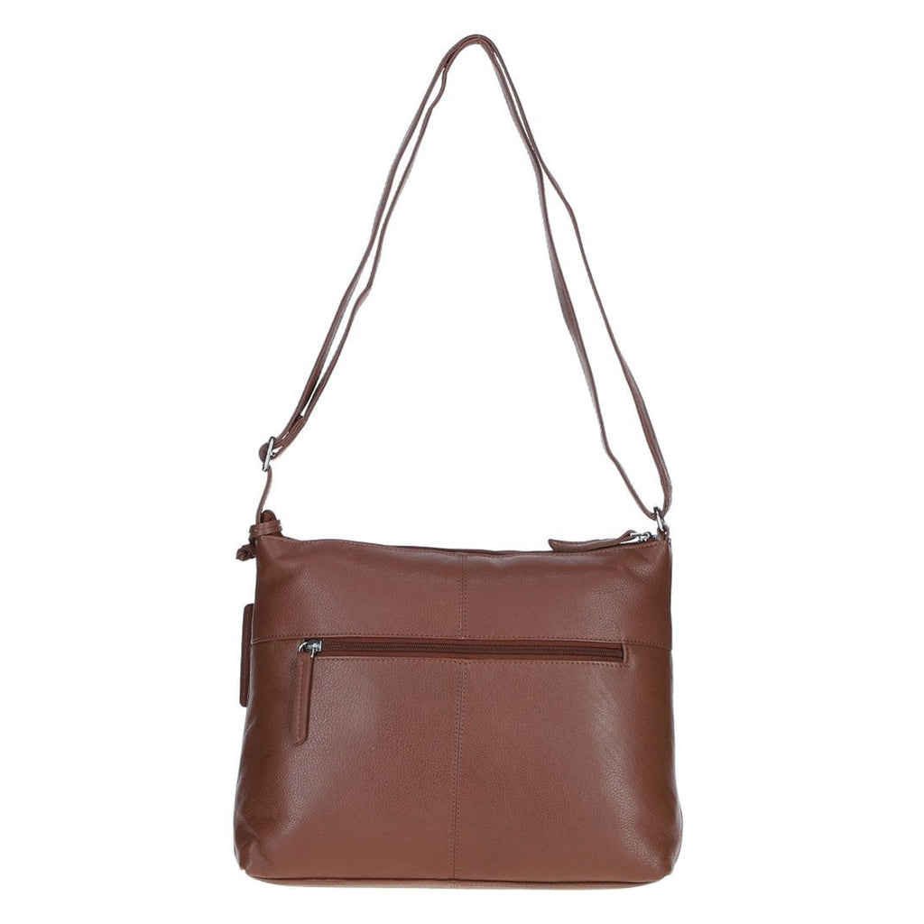 Ashwood Genuine Leather Mourne Multi Zip Crossbody Bag - Cognac_8660883_1