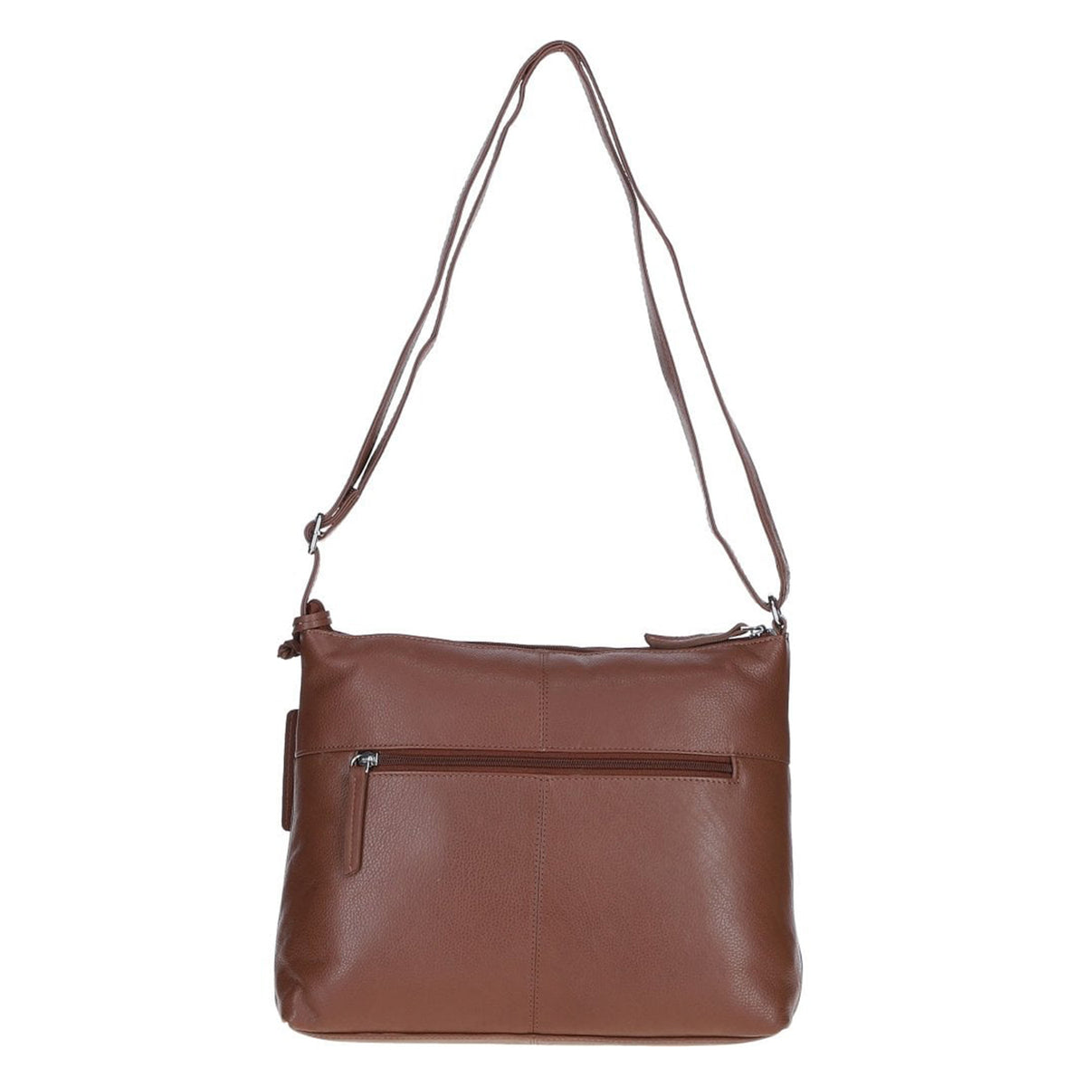 Ashwood Genuine Leather Mourne Multi Zip Crossbody Bag - Cognac V32576348 1