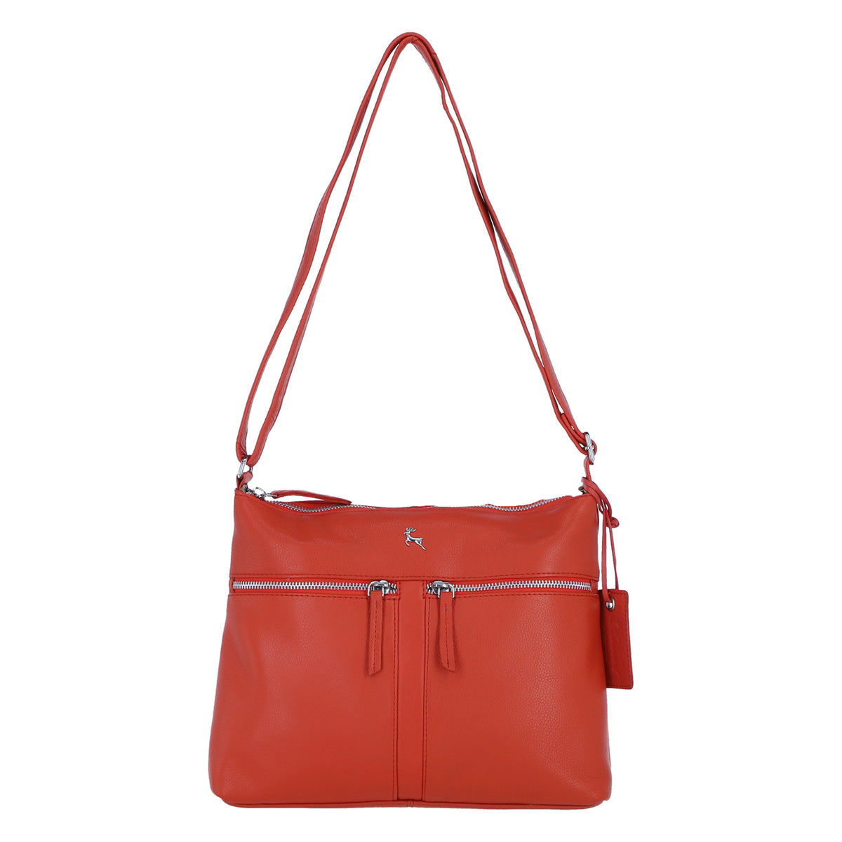 DEAL OF THE DAY - Ashwood Genuine Leather Mourne Multi Zip Crossbody Bag - Orange V32576350 0