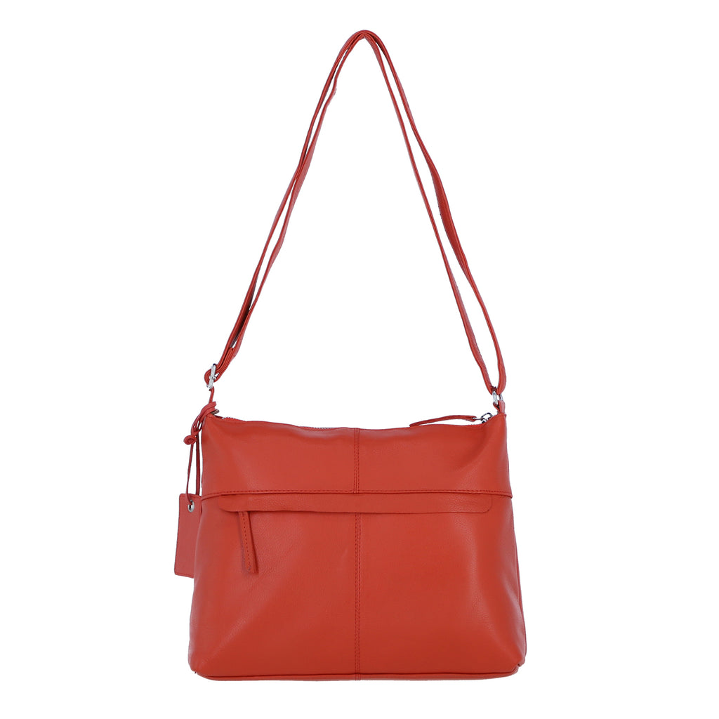 Ashwood Genuine Leather Mourne Multi Zip Crossbody Bag - Orange_8660884_1