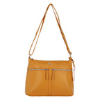 Ashwood Genuine Leather Mourne Multi Zip Crossbody Bag - Yellow_8660885