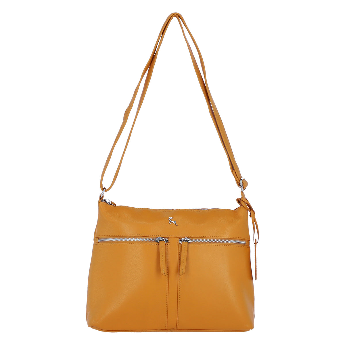 Ashwood Genuine Leather Mourne Multi Zip Crossbody Bag - Yellow V32603236 0