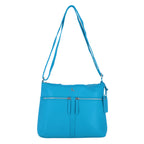 Ashwood Genuine Leather Mourne Multi Zip Crossbody Bag - Blue_8660886