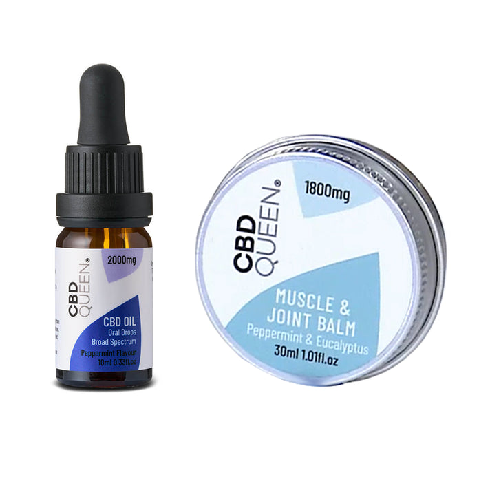 CBD Queen- Broad Spectrum Oil - 2000mg - Peppermint 10ml 20% with 30ml Muscle and Joint Balm 8660887 1