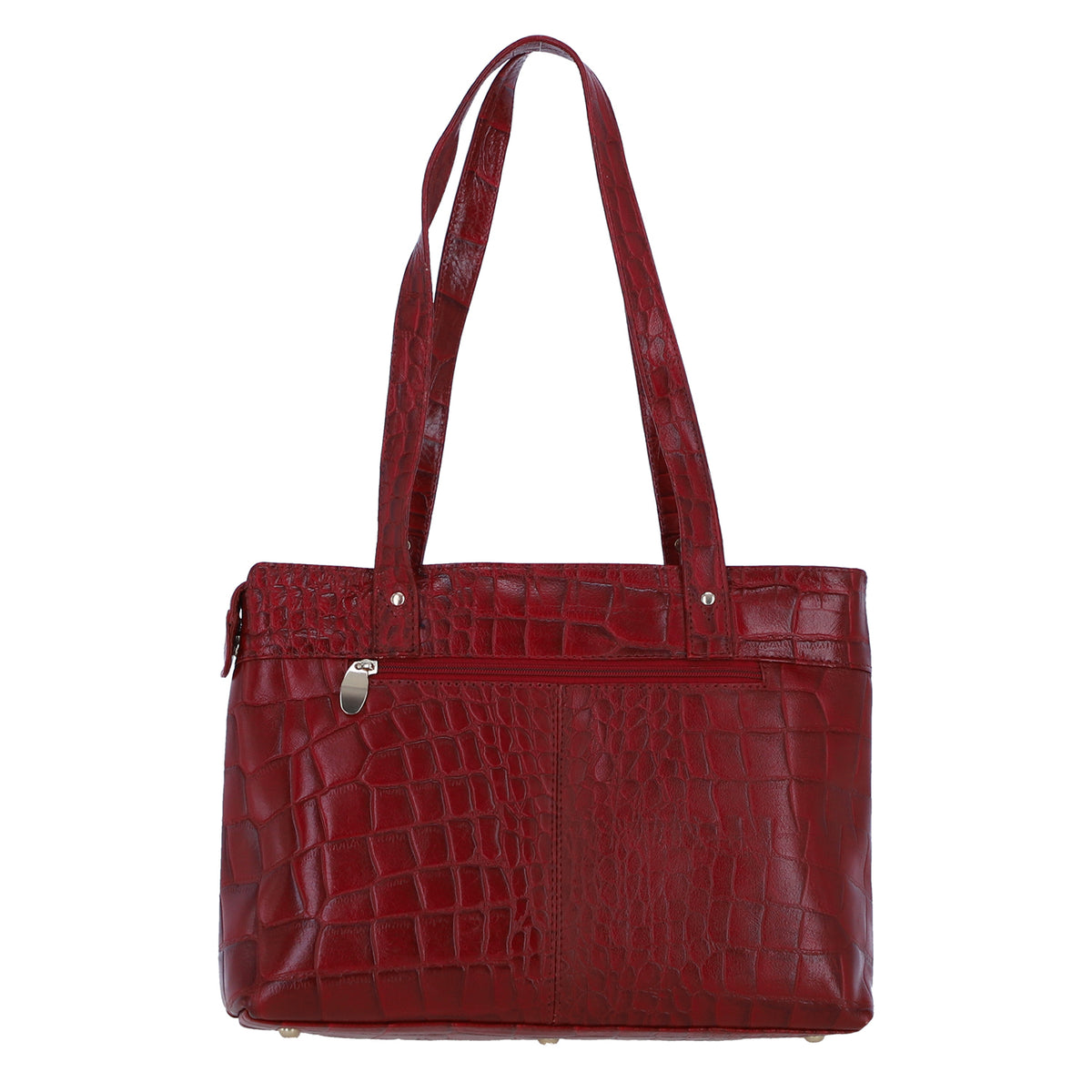 Ashwood Croc Effect Real Leather Shoulder Bag - Dark Red V32512473 1