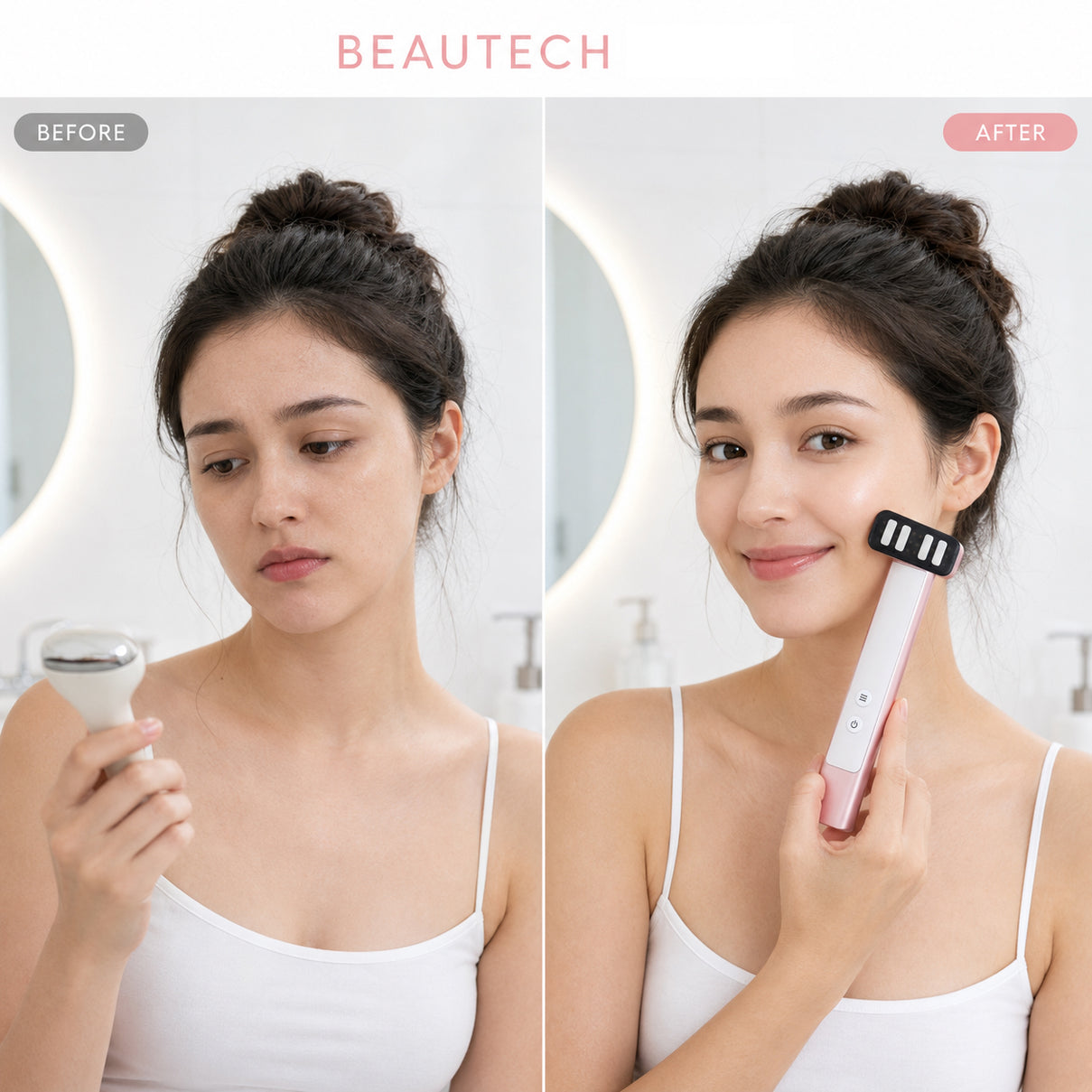 "Beautech SJ37 Facial massager                             Color- host- rose gold, plastic on the front- white                                              Product Size- T-shape 54×24.5×153 mm - I-sha 8661700 5