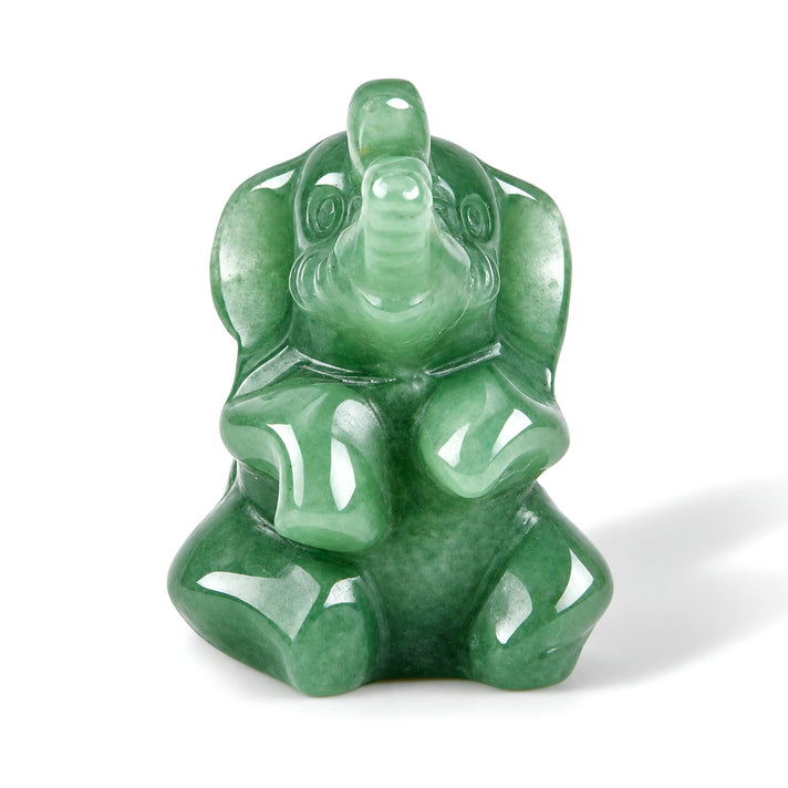 Limited Edition Elephant Gemstone Carving Collectible - Green Aventurine 8661754 1