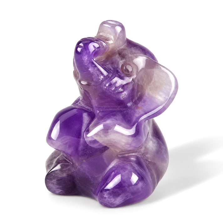 Limited Edition Carved Amethyst Elephant Semi-Precious Gemstone Figurine (3x4cm) 8661755 2