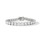 D'Joy - GRA Certified Moissanite (VVS1-D) Tennis Bracelet (Size - 8) in Rhodium Overlay Sterling Silver 23.50 Ct, Silver Wt. 13.00 Gms_8661806