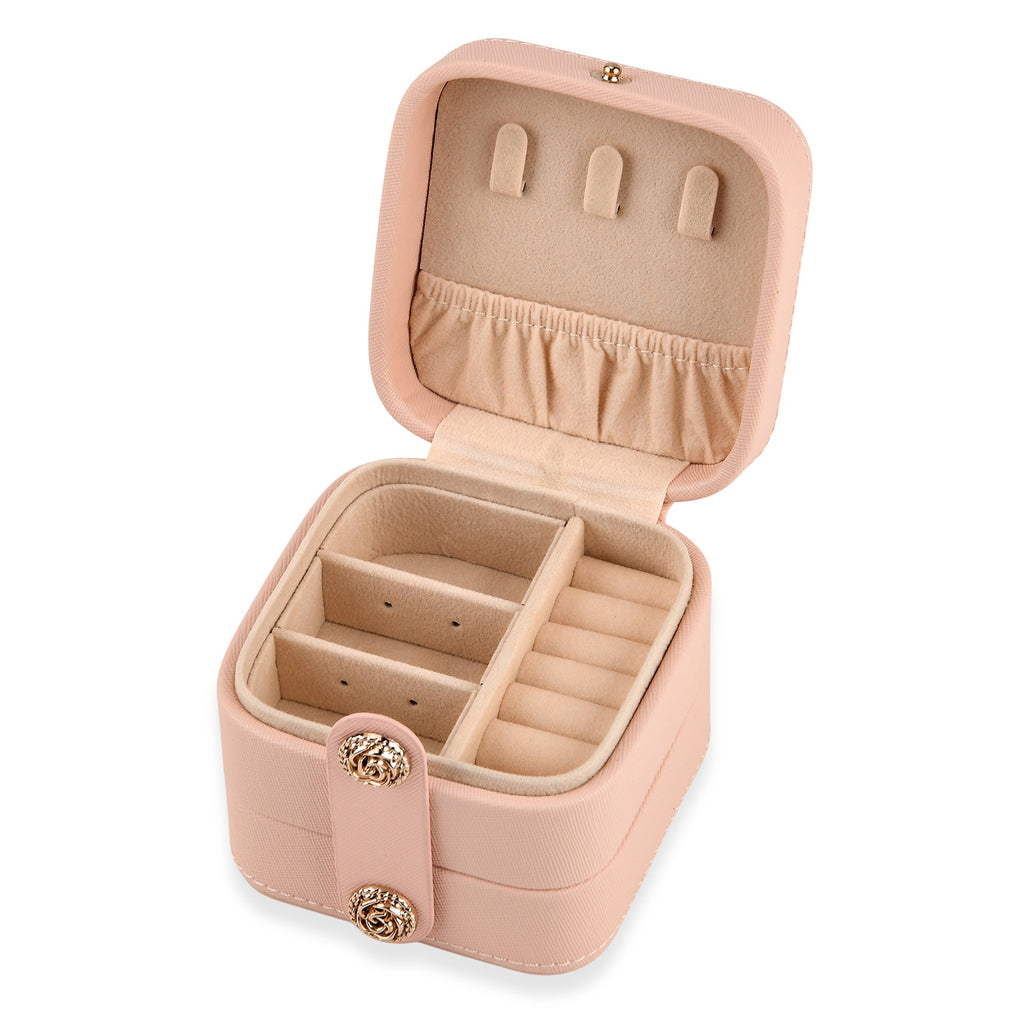 Patterned Jewellery Box (Size 10x10x8 cm) - Pink_8661905