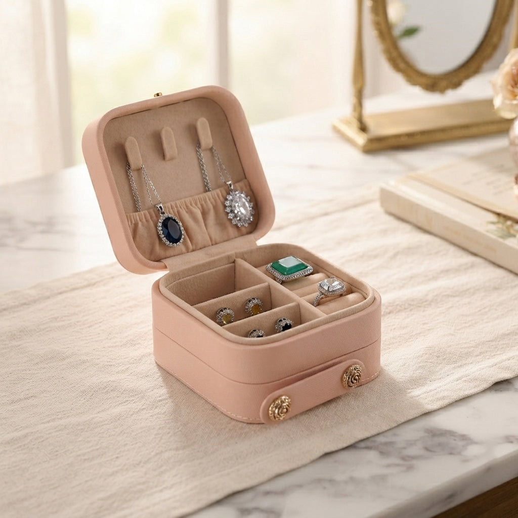 Patterned Jewellery Box (Size 10x10x8 cm) - Pink 8661905 1
