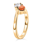 D'Joy Fire Opal, Moissanite Bypass Ring in 18K YG VermeilSterling Silver  0.630  Ct._8662062_3