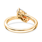 D'Joy Fire Opal, Moissanite Bypass Ring in 18K YG VermeilSterling Silver  0.630  Ct._8662062_4