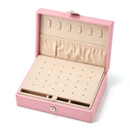Portable Travel Jewelry Organizer Case with Earring Holder (Size 16x11x6 cm) - Pink_8662131_3