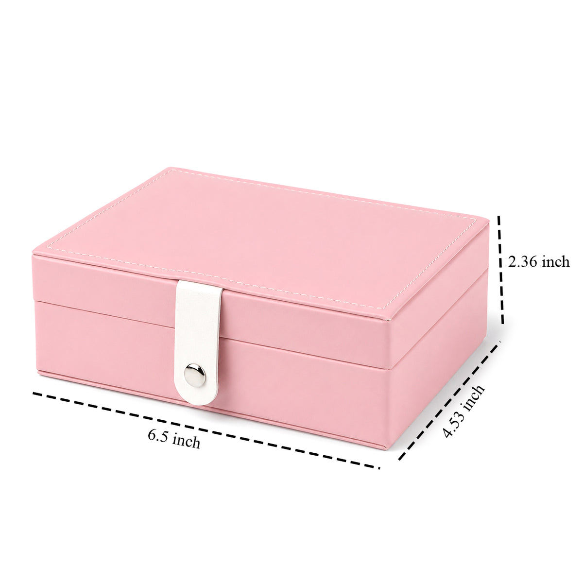 Portable Travel Jewelry Organizer Case with Earring Holder (Size 16x11x6 cm) - Pink 8662131 7