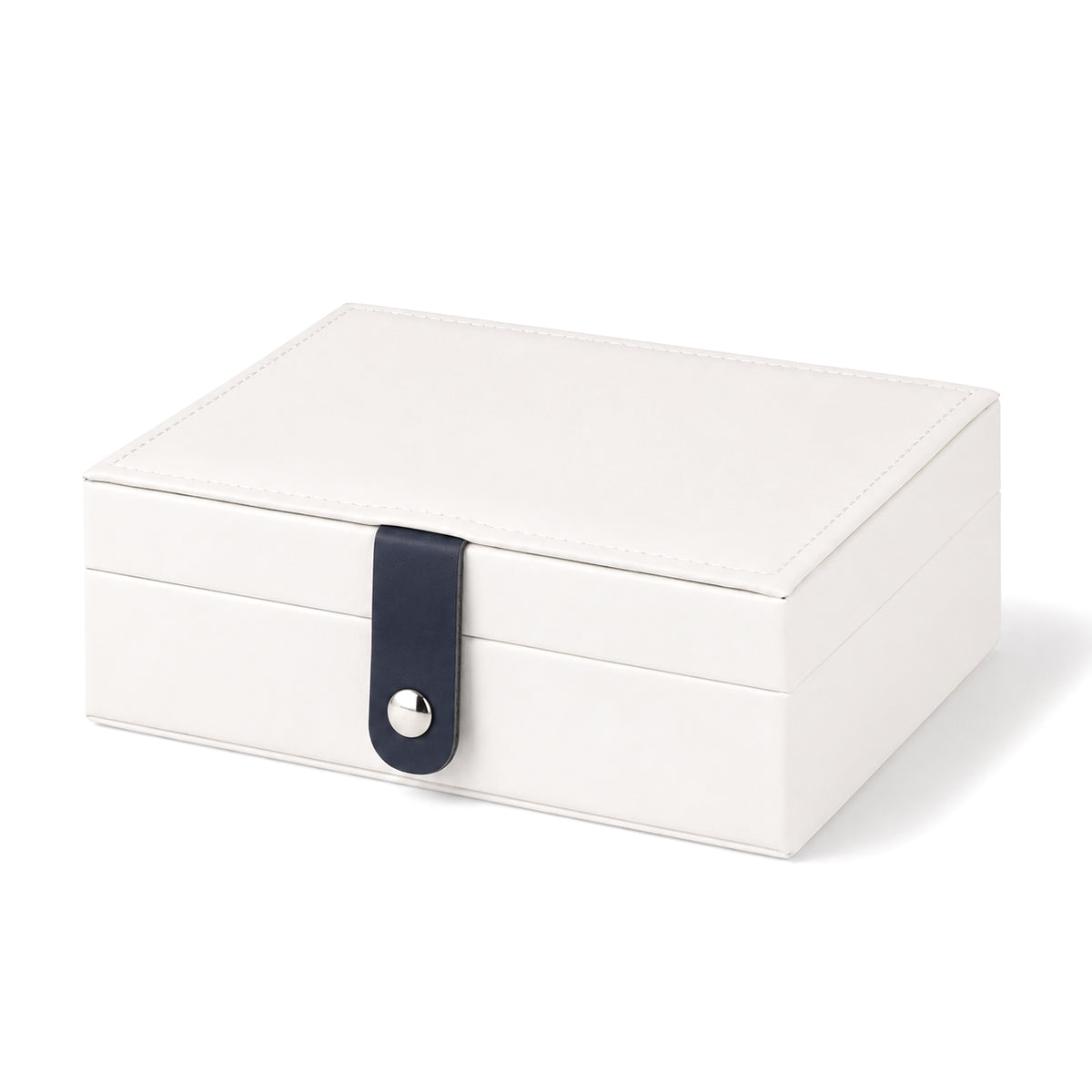 Portable Travel Jewellery Organiser Case with Earring Holder (Size 16x11x6 cm) - White V32666455 5