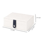 Portable Travel Jewelry Organizer Case with Earring Holder (Size 16x11x6 cm) - White_8662132_6