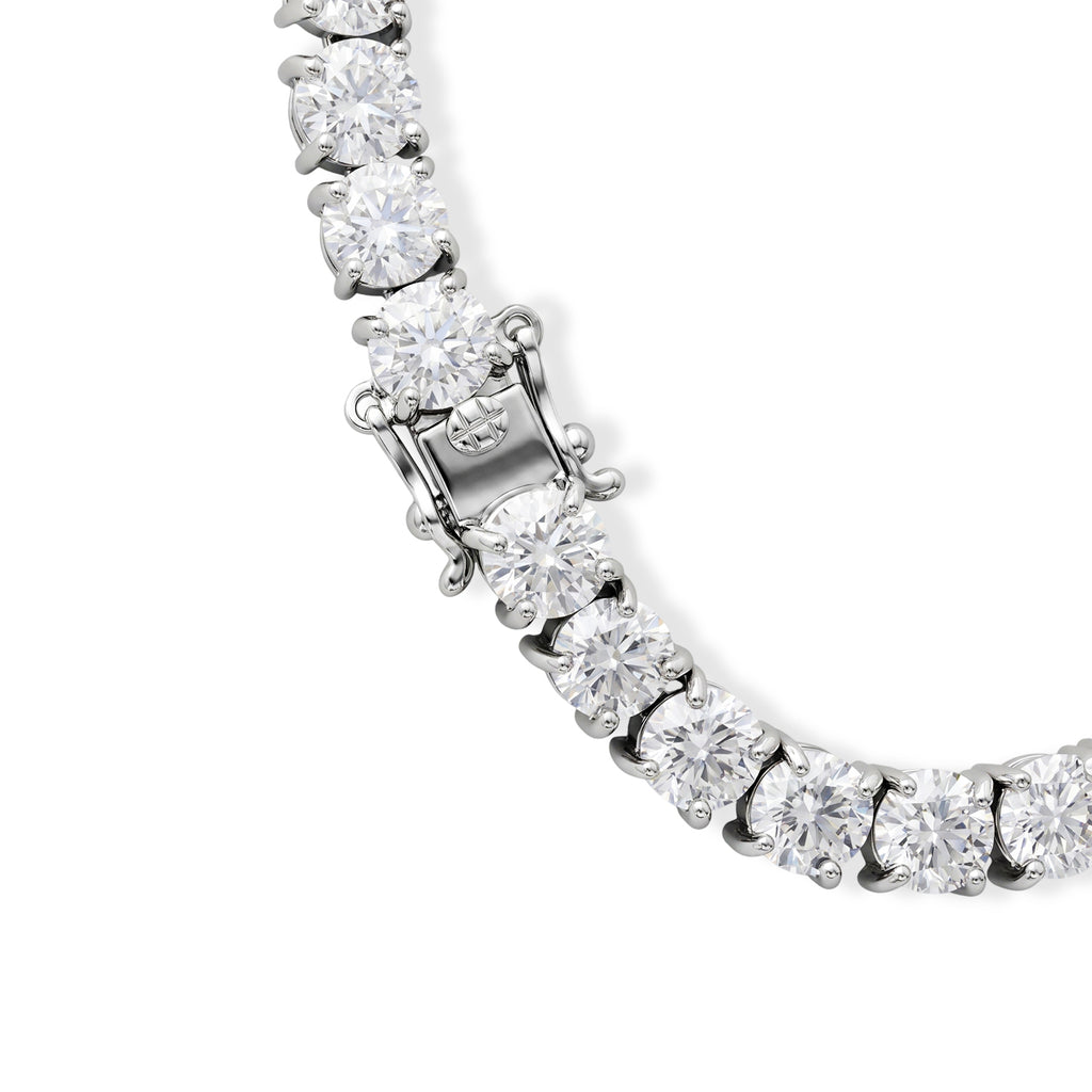 D'Joy - GRA Certified Moissanite Tennis Bracelet (Size - 7.5) in Rhodium Overlay Sterling Silver 23.50 Ct, Silver Wt. 13.00 Gms_8662148_3