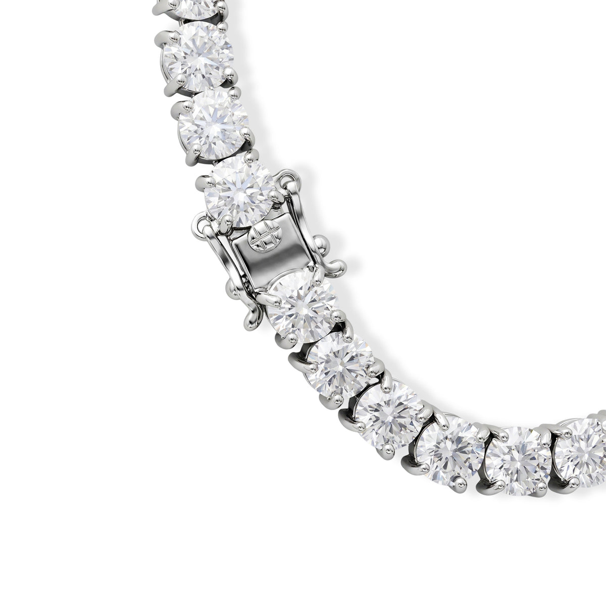 D'Joy - GRA Certified Moissanite Tennis Bracelet (Size - 7.5) in Rhodium Overlay Sterling Silver 23.50 Ct, Silver Wt. 13.00 Gms V32635534 4