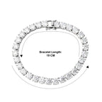 D'Joy - GRA Certified Moissanite Tennis Bracelet (Size - 7.5) in Rhodium Overlay Sterling Silver 23.50 Ct, Silver Wt. 13.00 Gms_8662148_4