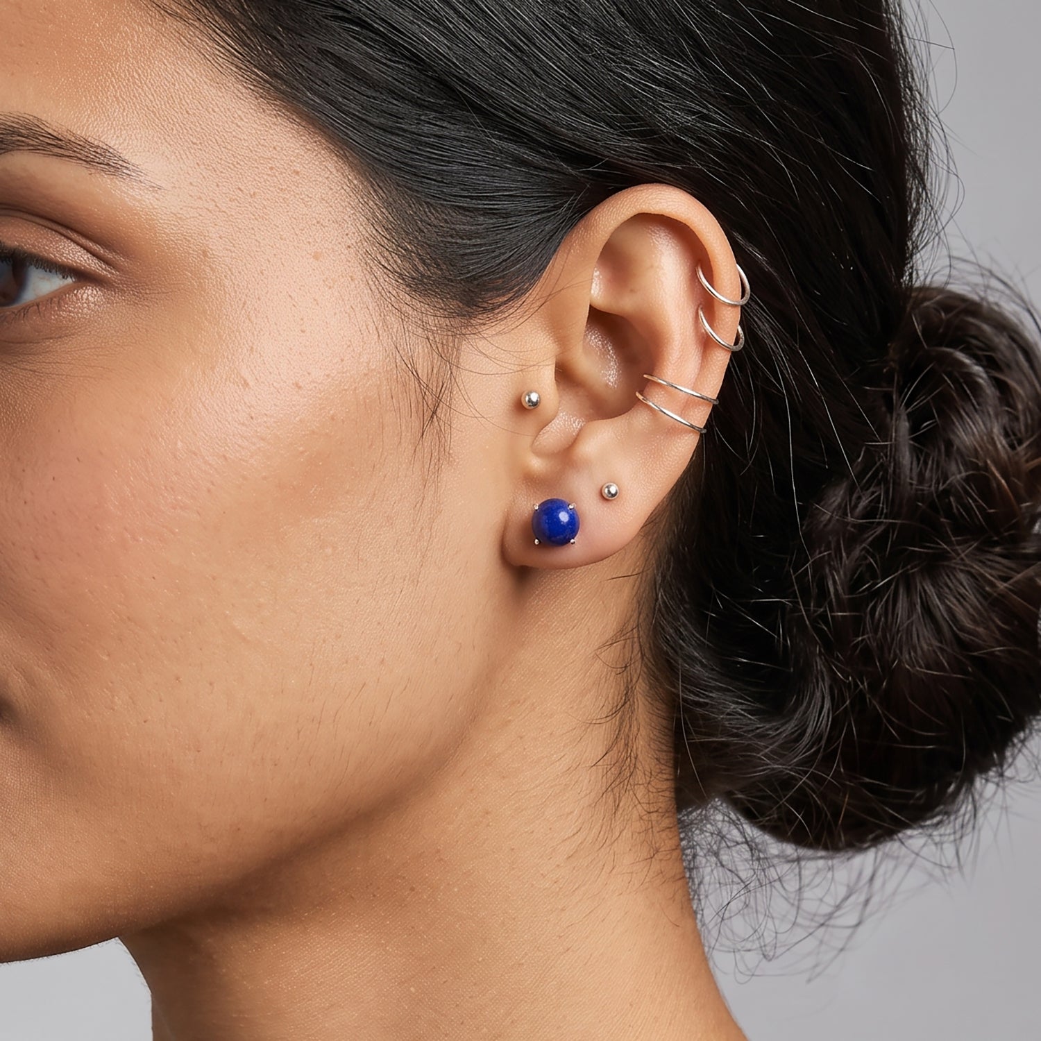 Lapis Lazuli Earring with Push Back in Platinum Overlay Sterling Silver 3.50 Ct. 8662196 3