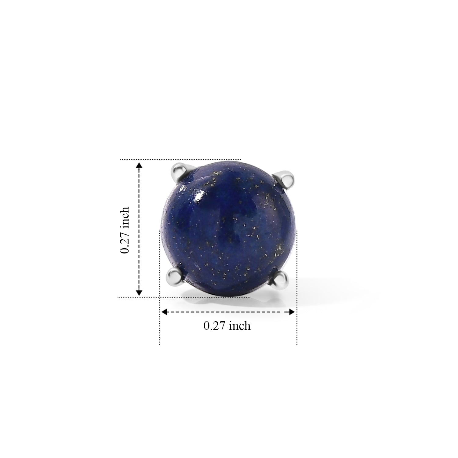 Lapis Lazuli Earring with Push Back in Platinum Overlay Sterling Silver 3.50 Ct. 8662196 5