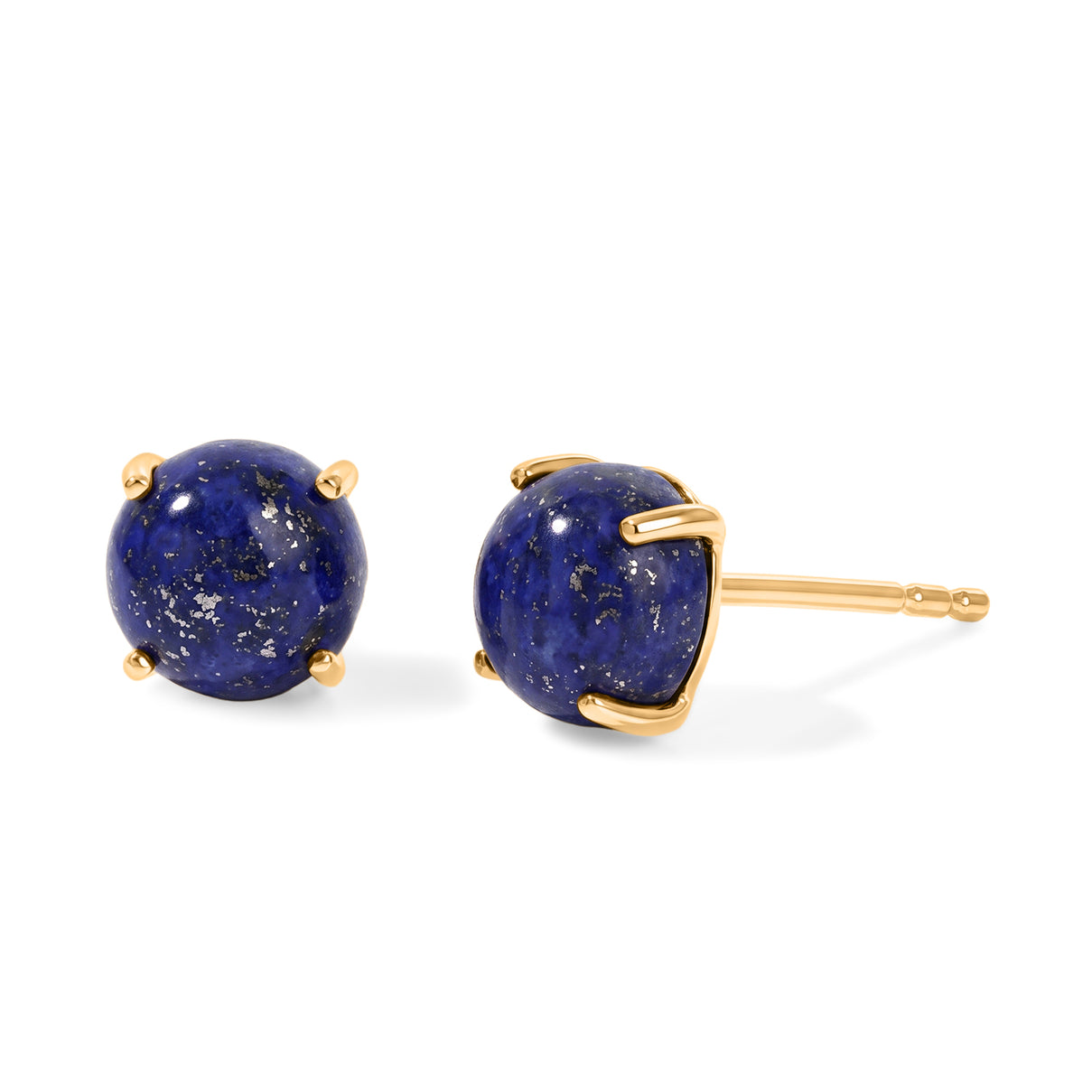 Lapis Lazuli Earring with Push Back in Yellow Gold Plated Sterling Silver 3.50 Ct. V32514162 0