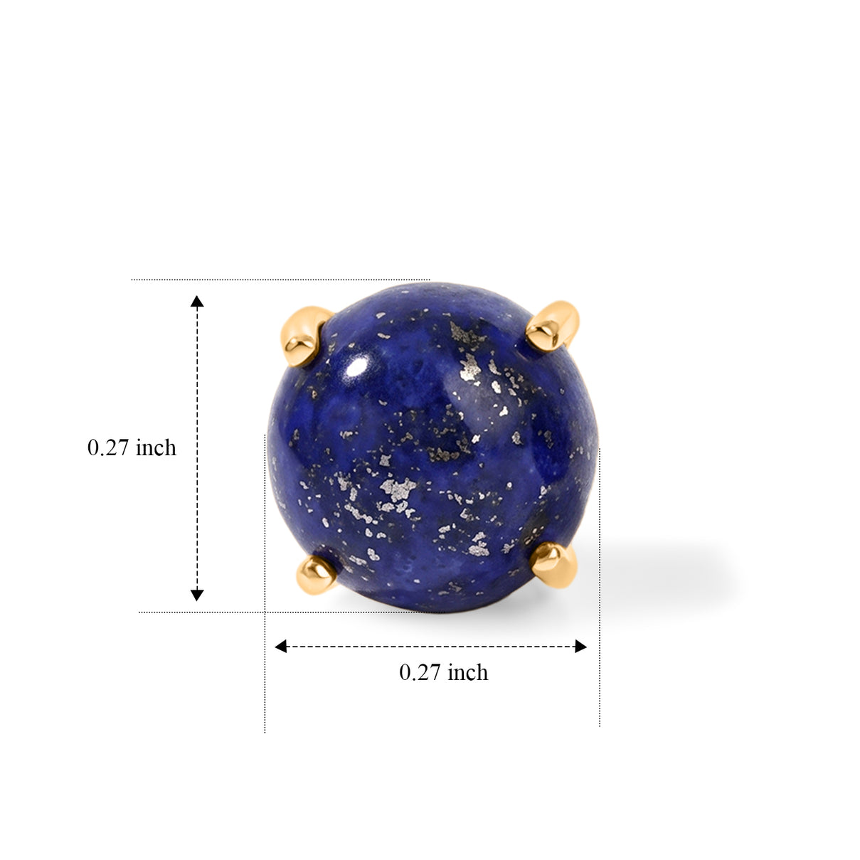 Lapis Lazuli Earring with Push Back in Yellow Gold Plated Sterling Silver 3.50 Ct. V32514162 5