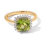 D'Joy Natural Premium Hebei Peridot  & Lab Grown Diamond Ring in 18K Vermeil Yellow Gold Plated Sterling Silver 2.59 Ct._8662564
