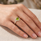 D'Joy Natural Hebei Peridot & White Zircon Ring in Yellow Gold Plated Sterling Silver 1.67 Ct._8662572_2
