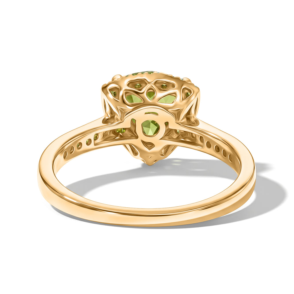 D'Joy Natural Hebei Peridot & White Zircon Ring in Yellow Gold Plated Sterling Silver 1.67 Ct._8662573_4